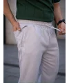 Erkek Keten Cepli Çıma Dikişli jogger Buggy Pantalon Rahat kalıp - Gri