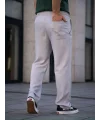 Erkek Keten Cepli Çıma Dikişli jogger Buggy Pantalon Rahat kalıp - Gri