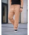 Erkek Keten Cepli Çıma Dikişli jogger Buggy Pantalon Rahat kalıp - Kahverengi