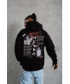 Erkek Ön Arka Baskılı Kapşonlu Sweat - Siyah