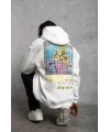 Erkek Patel Six Baskılı Kapüşonlu Sweat - Beyaz