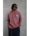 Erkek Patel Six Baskılı Kapüşonlu Sweat - Gül Kurusu