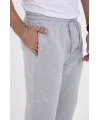 Erkek Üç İplik Basic Eşofman Boru Paça İpli Pantolon - Gri