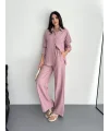 Gömlek Pantolon ikili Takım - Toz Pembe
