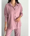 Gömlek Pantolon ikili Takım - Toz Pembe
