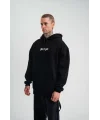 Kapşonlu Double Oversize Dijital Patchli SweatShirt - Siyah