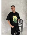 Lushiowear Erkek Baskılı T-Shirt Kısa Kol Bisiklet Yaka Regular Fit Yazlık Tişört - SiyahSiyah