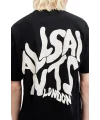 Lushiowear Erkek Tişört Baskılı Oversize Kısa kol T-shirt - Siyah