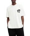 Lushiowear Erkek Tişört Baskılı Oversize kısa kol T-Shirt - Beyaz