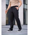 Lushiowear Erkek Keten Cepli Çıma Dikişli jogger Buggy Pantalon Rahat kalıp - Siyah