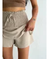 Lushiowear Kadın Ayrobin Şortlu Etek - Bej