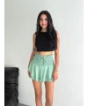 Lushiowear Kadın Ayrobin Şortlu Etek - Su Yeşili