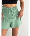 Lushiowear Kadın Ayrobin Şortlu Etek - Su Yeşili
