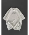 Lushiowear Kadın Kısa Kol Tişört Bisiklet Yaka Filistin Poşülü Baskılı T-Shirt - Beyaz