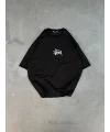 Lushiowear kadın Bisiklet Yaka Baskılı Oversize  Kısa kol T-Shirt - Siyah