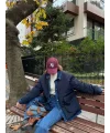 Lushiowear Kadın Jeans Detaylı Cıtcıtlı Ceket Mont - Lacivert