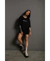 Lushiowear Kadın Oversize Tişört Golf GTI Retro Araba Baskılı T-shirt- Siyah