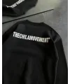 Lushiowear Kadın 3 iplik Kışlık pamuklu Bisiklet Yaka Oversize Baskılı SweatShirt - Siyah