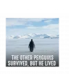 Lushiowear Erkek Survivor Penguin Baskılı 3 İplik Pamuklu Kapüşonlu Sweatshirt Hoodie Siyah