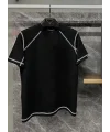 Lushiowear Erkek Tişört Karoyaka Dikişli Oversize T-Shirt - Siyah