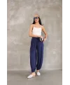 Osy Modal Yumuşak Dokulu Kumaş Şalvar Pantalon - Lacivert