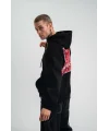 Double Oversize Kapşonlu Dijital Patchli SweatShirt - Siyah