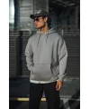 Üç İplik Penye Kapşonlu Basic SweatShirt - Boyalı Gri