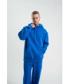 ERKEK Double Oversize Kapşonlu Basic SweatShirt - Mavi