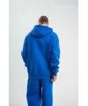 ERKEK Double Oversize Kapşonlu Basic SweatShirt - Mavi
