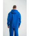 ERKEK Double Oversize Kapşonlu Basic SweatShirt - Mavi