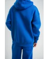 ERKEK Double Oversize Kapşonlu Basic SweatShirt - Mavi