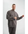 Uzun Kol Bisiklet Yaka Basic SweatShirt - Füme