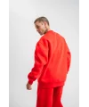 Uzun Kol Bisiklet Yaka Basic SweatShirt - Kırmızı