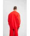 Uzun Kol Bisiklet Yaka Basic SweatShirt - Kırmızı