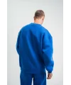 Uzun Kol Bisiklet Yaka Basic SweatShirt - Mavi