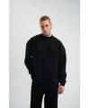Uzun Kol Bisiklet Yaka Basic SweatShirt - Siyah