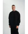 Uzun Kol Bisiklet Yaka Basic SweatShirt - Siyah