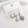 Üçlü Yıldızlı Set Küpe Silver