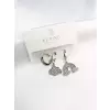 Bulut Ve Gökkuşağı Detaylı Set Küpe Silver