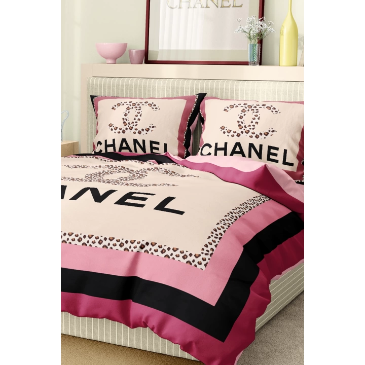 Marka Nevresim Takımı Çift Kişilik Pamuklu Saten Kumaş 6 Parça 3D Dijital Baskı Duvet Cover Set Model No:18