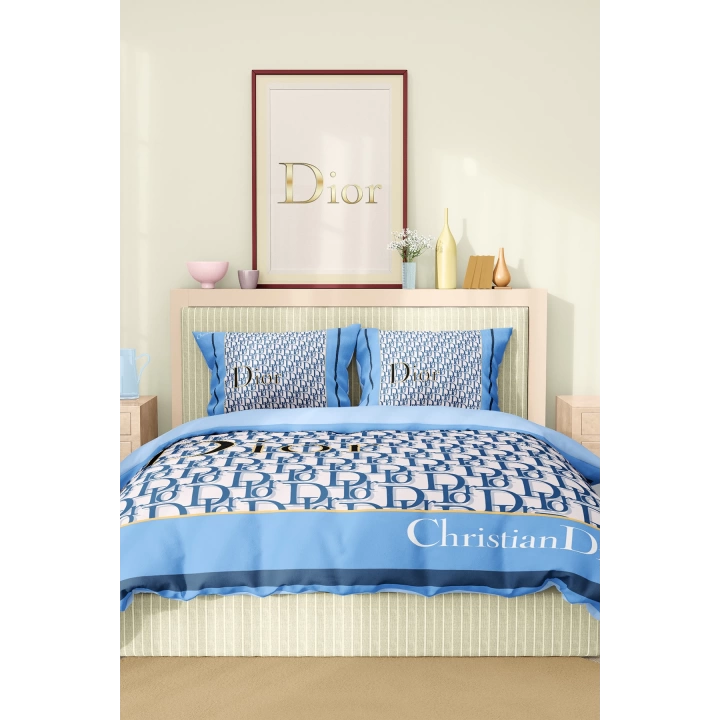 Marka Nevresim Takımı Çift Kişilik Pamuklu Saten Kumaş 6 Parça 3D Dijital Baskı Duvet Cover Set Model No:40