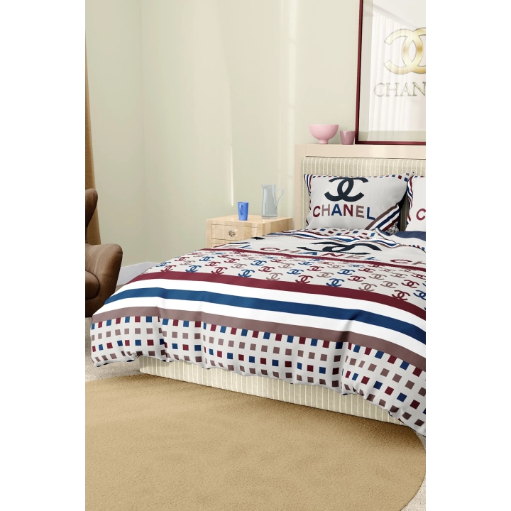 Marka Nevresim Takımı Çift Kişilik Pamuklu Saten Kumaş 6 Parça 3D Dijital Baskı Duvet Cover Set