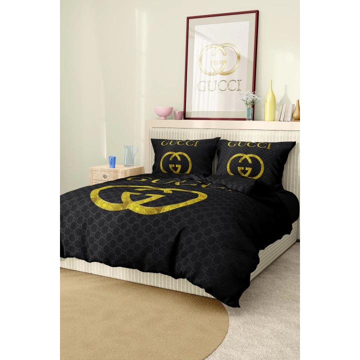 Marka Nevresim Takımı Çift Kişilik Pamuklu Saten Kumaş 6 Parça 3D Dijital Baskı Duvet Cover Set Model No:57