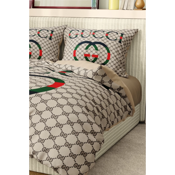 Marka Nevresim Takımı Çift Kişilik Pamuklu Saten Kumaş 6 Parça 3D Dijital Baskı Duvet Cover Set Model No:52