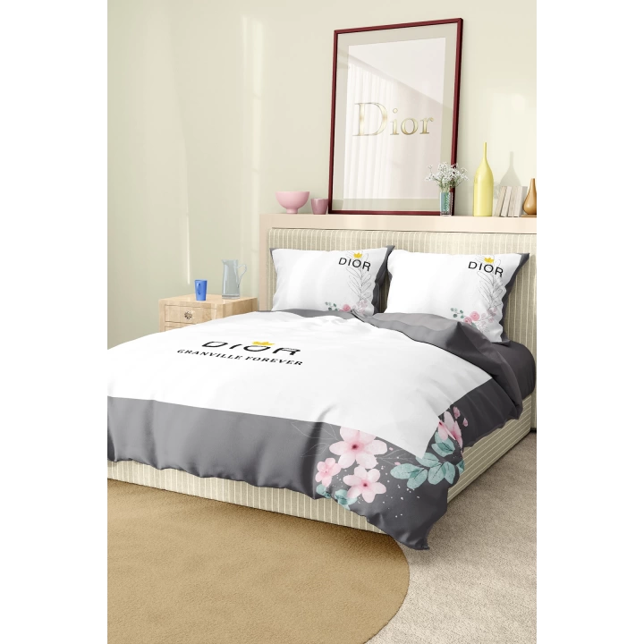 Marka Nevresim Takımı Çift Kişilik Pamuklu Saten Kumaş 6 Parça 3D Dijital Baskı Duvet Cover Set Model No:47