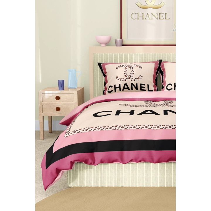 Marka Nevresim Takımı Çift Kişilik Pamuklu Saten Kumaş 6 Parça 3D Dijital Baskı Duvet Cover Set Model No:18