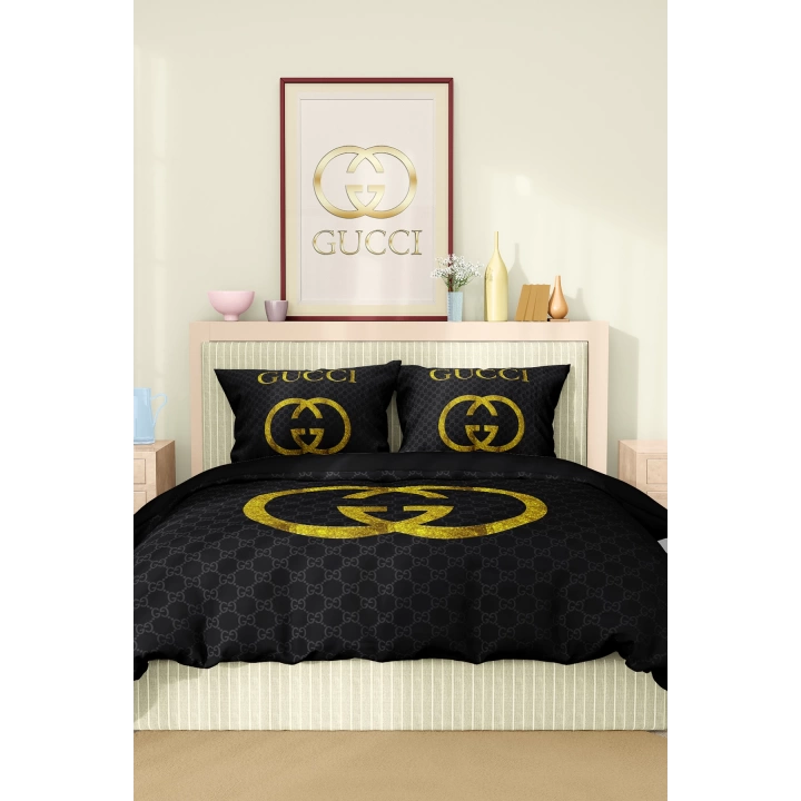 Marka Nevresim Takımı Çift Kişilik Pamuklu Saten Kumaş 6 Parça 3D Dijital Baskı Duvet Cover Set Model No:57