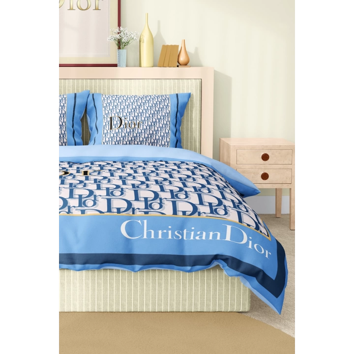 Marka Nevresim Takımı Çift Kişilik Pamuklu Saten Kumaş 6 Parça 3D Dijital Baskı Duvet Cover Set Model No:40