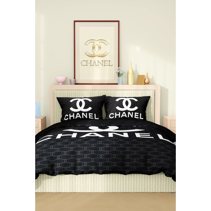 Marka Nevresim Takımı Çift Kişilik Pamuklu Saten Kumaş 6 Parça 3D Dijital Baskı Duvet Cover Set Model No:34