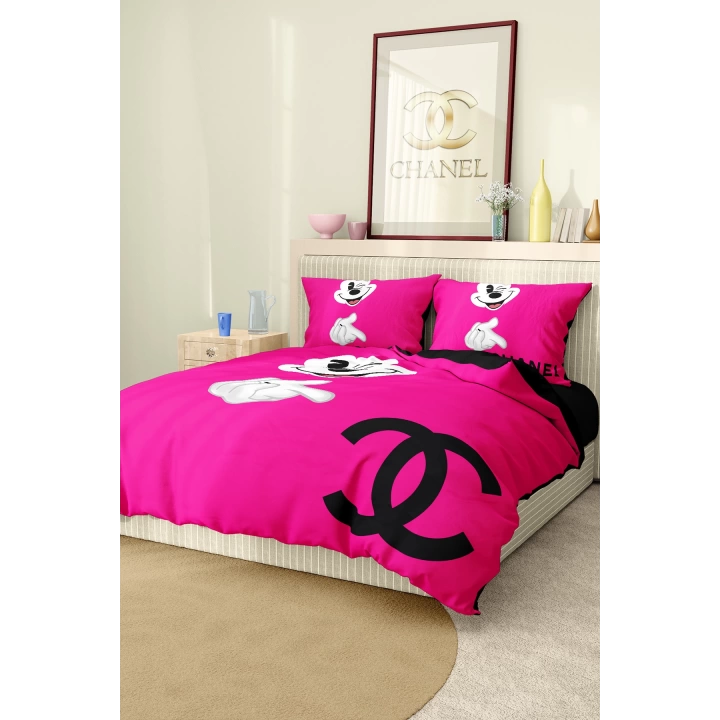 Marka Nevresim Takımı Çift Kişilik Pamuklu Saten Kumaş 6 Parça 3D Dijital Baskı Duvet Cover Set